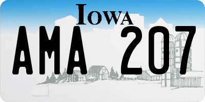 IA license plate AMA207