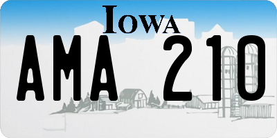 IA license plate AMA210