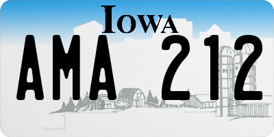 IA license plate AMA212