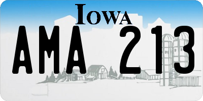 IA license plate AMA213