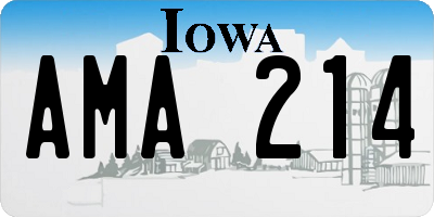 IA license plate AMA214