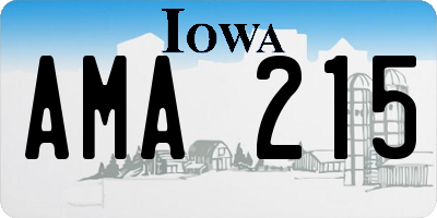 IA license plate AMA215