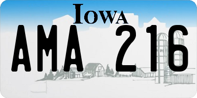 IA license plate AMA216