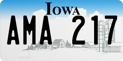 IA license plate AMA217