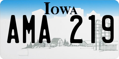 IA license plate AMA219