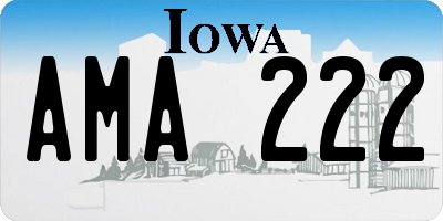 IA license plate AMA222