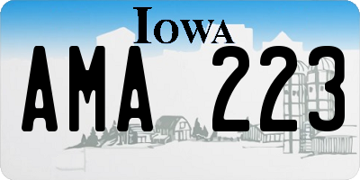 IA license plate AMA223