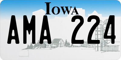 IA license plate AMA224
