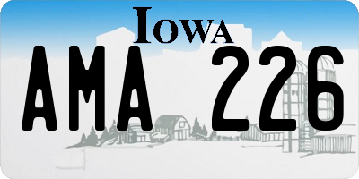 IA license plate AMA226