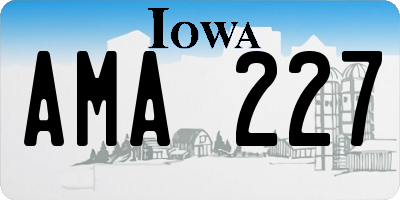 IA license plate AMA227