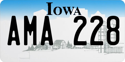 IA license plate AMA228