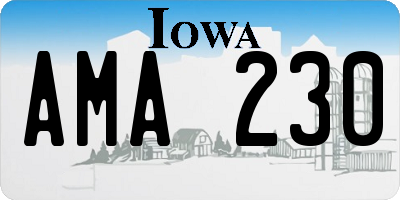 IA license plate AMA230
