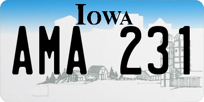 IA license plate AMA231