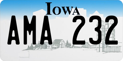 IA license plate AMA232