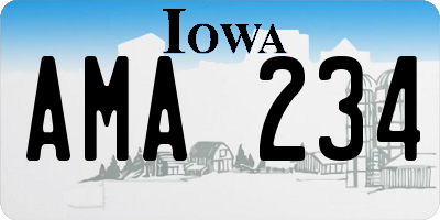 IA license plate AMA234
