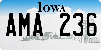 IA license plate AMA236