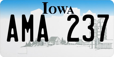 IA license plate AMA237