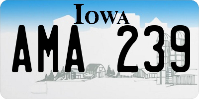 IA license plate AMA239