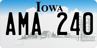 IA license plate AMA240