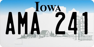 IA license plate AMA241
