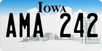 IA license plate AMA242