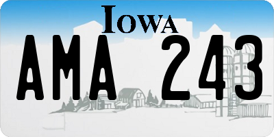 IA license plate AMA243