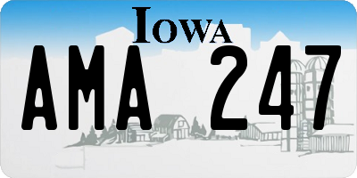 IA license plate AMA247