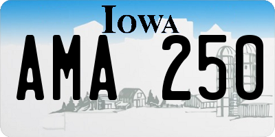 IA license plate AMA250