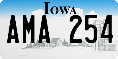IA license plate AMA254