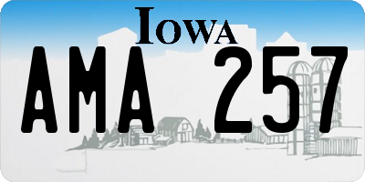 IA license plate AMA257