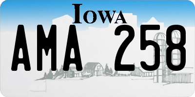 IA license plate AMA258