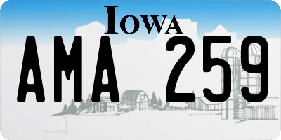 IA license plate AMA259