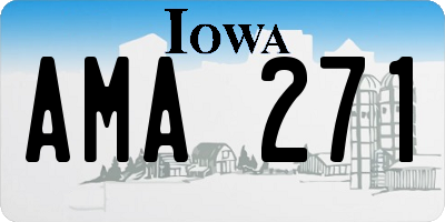 IA license plate AMA271