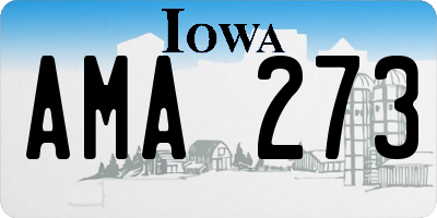 IA license plate AMA273
