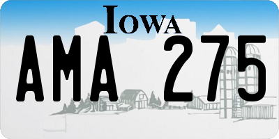 IA license plate AMA275
