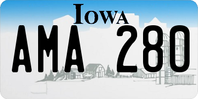 IA license plate AMA280