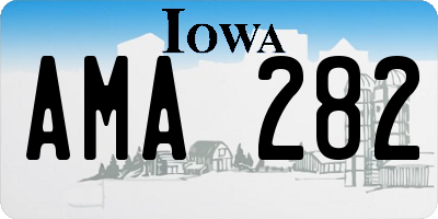 IA license plate AMA282