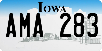 IA license plate AMA283
