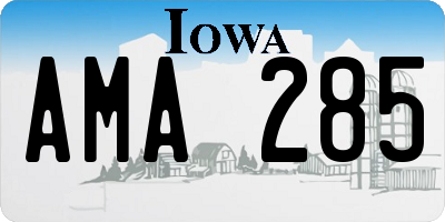 IA license plate AMA285