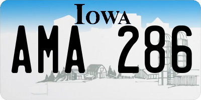 IA license plate AMA286