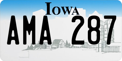 IA license plate AMA287