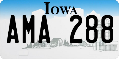 IA license plate AMA288