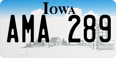 IA license plate AMA289