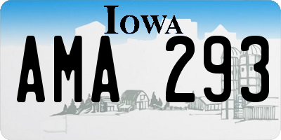IA license plate AMA293