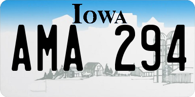 IA license plate AMA294