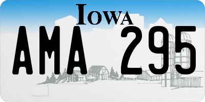 IA license plate AMA295