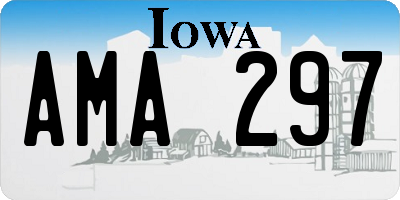 IA license plate AMA297
