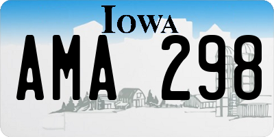 IA license plate AMA298