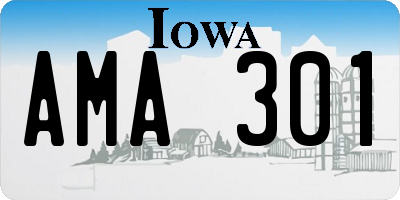 IA license plate AMA301