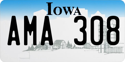 IA license plate AMA308